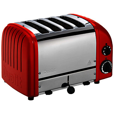 Dualit Made to Order Classic 4-Slice Toaster Stainless Steel/Flame Red Matt